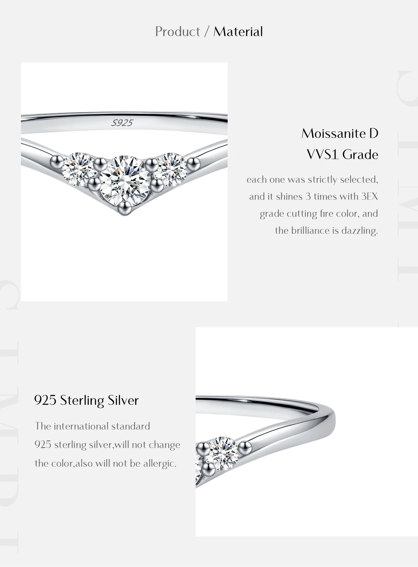 MODIAN Simple Eternity Moissanite Ring 925 Sterling Silver Sparkling Simple Thin Wedding Band Rings For Women Fine Jewelry Gift