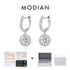 MODIAN D Color Moissanite Drop Earrings 925 Sterling Silver Halo Dangle Earrings For Women Wedding Engagement Fine Jewelry Gift