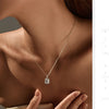MODIAN 1CT D Color Emerald Cut Moissanite Halo Necklace 925 Sterling Silver Rectangle Wedding Pendant Necklace For Women Jewelry