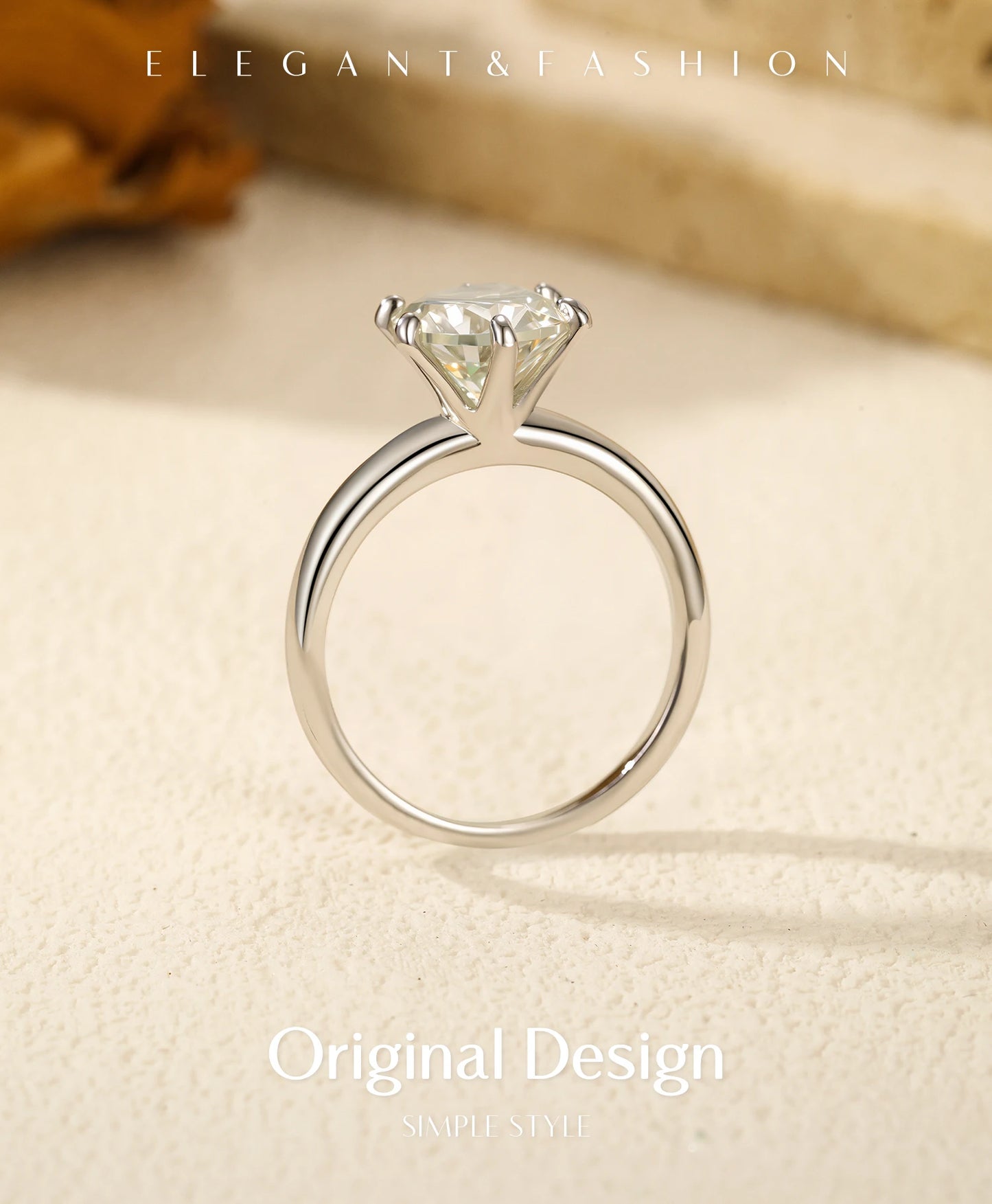 MODIAN 2ct D Color VVS1 Clarity Moissanite 925 Sterling Silver Dazzling Classic Crown Rings For Women Wedding Fine Jewelry