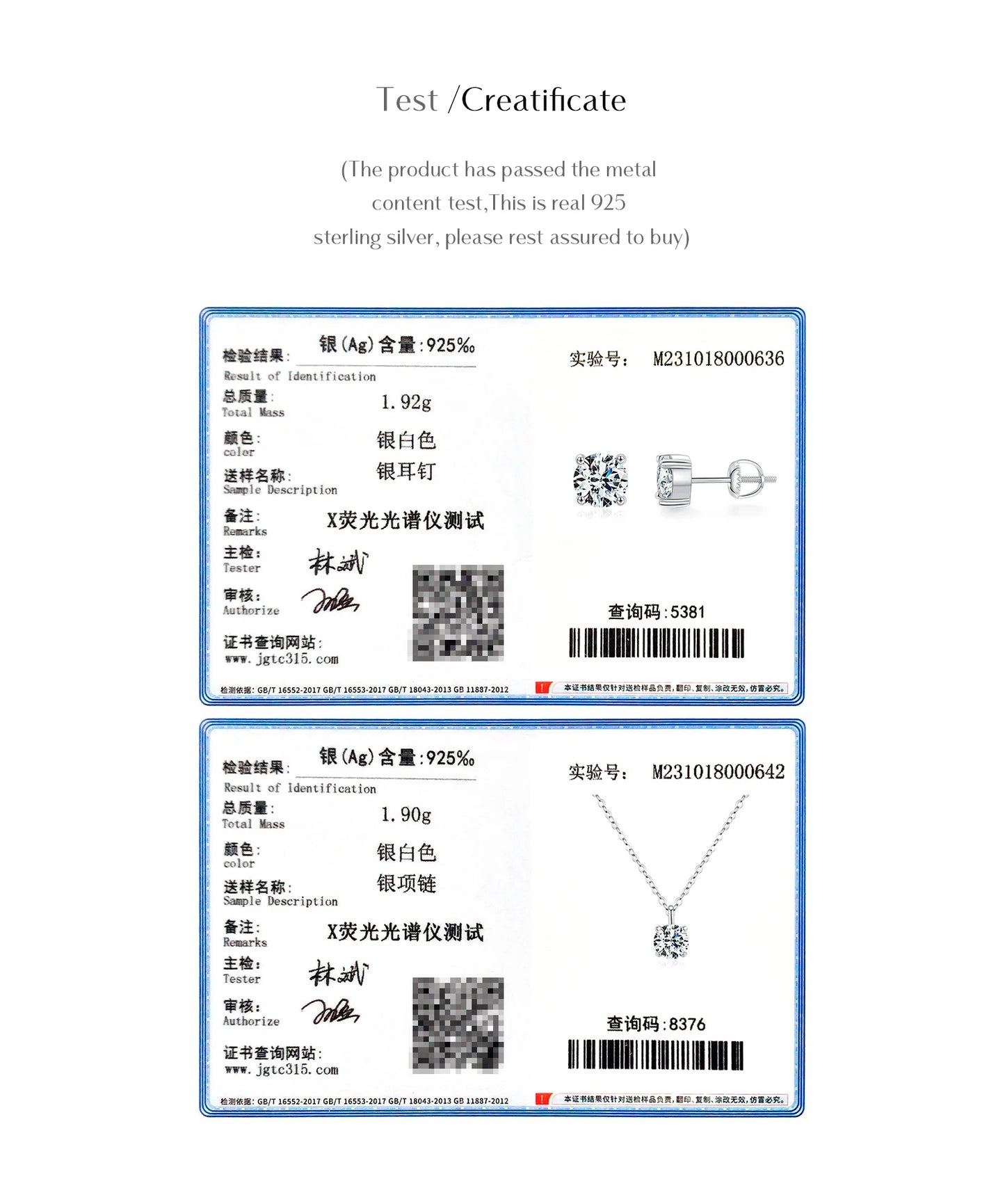 MODIAN Dazzling D Color Moissanite 925 Sterling Silver Round Pendant Necklace Stud Earrings For Women Wedding Fine Jewelry Set