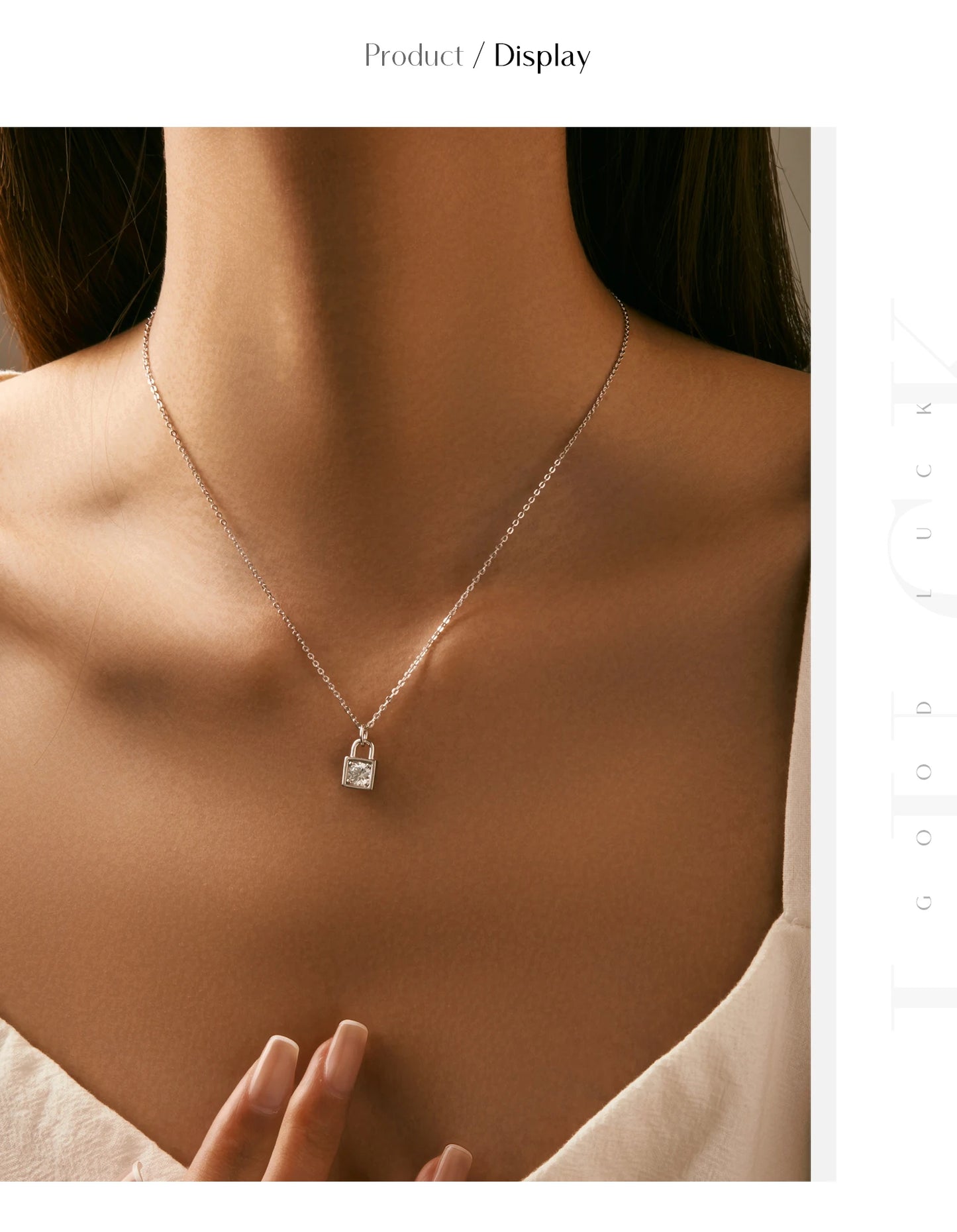 MODIAN 0.5 Carat D Color Moissanite Lock Pendant Necklace For Women 925 Sterling Silver Party Stackable Fine Jewelry With Boxes