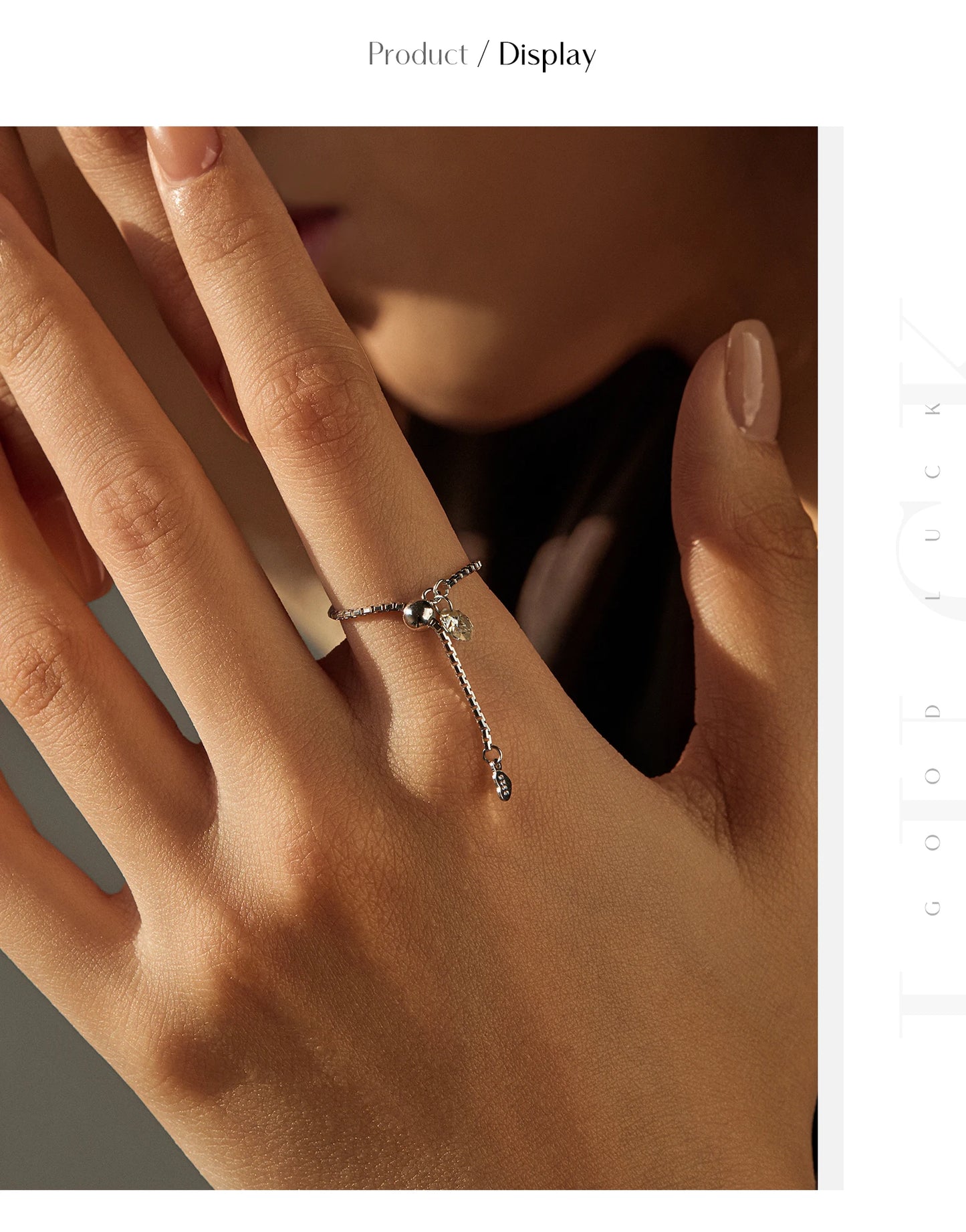 MODIAN D Color Moissanite Rings 925 Sterling Silver Adjustable Beads Boxes Exquisite Chain Rings For Women Fine Jewelry Gift