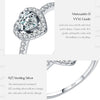MODIAN D Color Heart  Moissanite Wedding Rings 925 Sterling Silver Luxury Halo Classic Rings For Women Dating Fine Jewelry