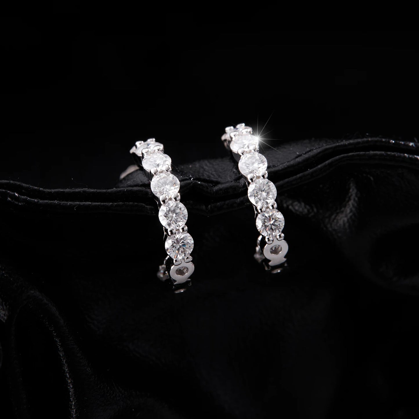 MODIAN D Color C Shape Moissanite Earrings 925 Sterling Silver Charming Dazzling Hoop Earrings For Women Wedding Fine Jewelry