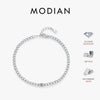 MODIAN D Color VVS1 Cearl Round Moissanite Bracelets 925 Sterling Silver Fashion Gourmette Link Chain Bracelet For Women Jewelry