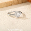 MODIAN D Color Heart  Moissanite Wedding Rings 925 Sterling Silver Luxury Halo Classic Rings For Women Dating Fine Jewelry