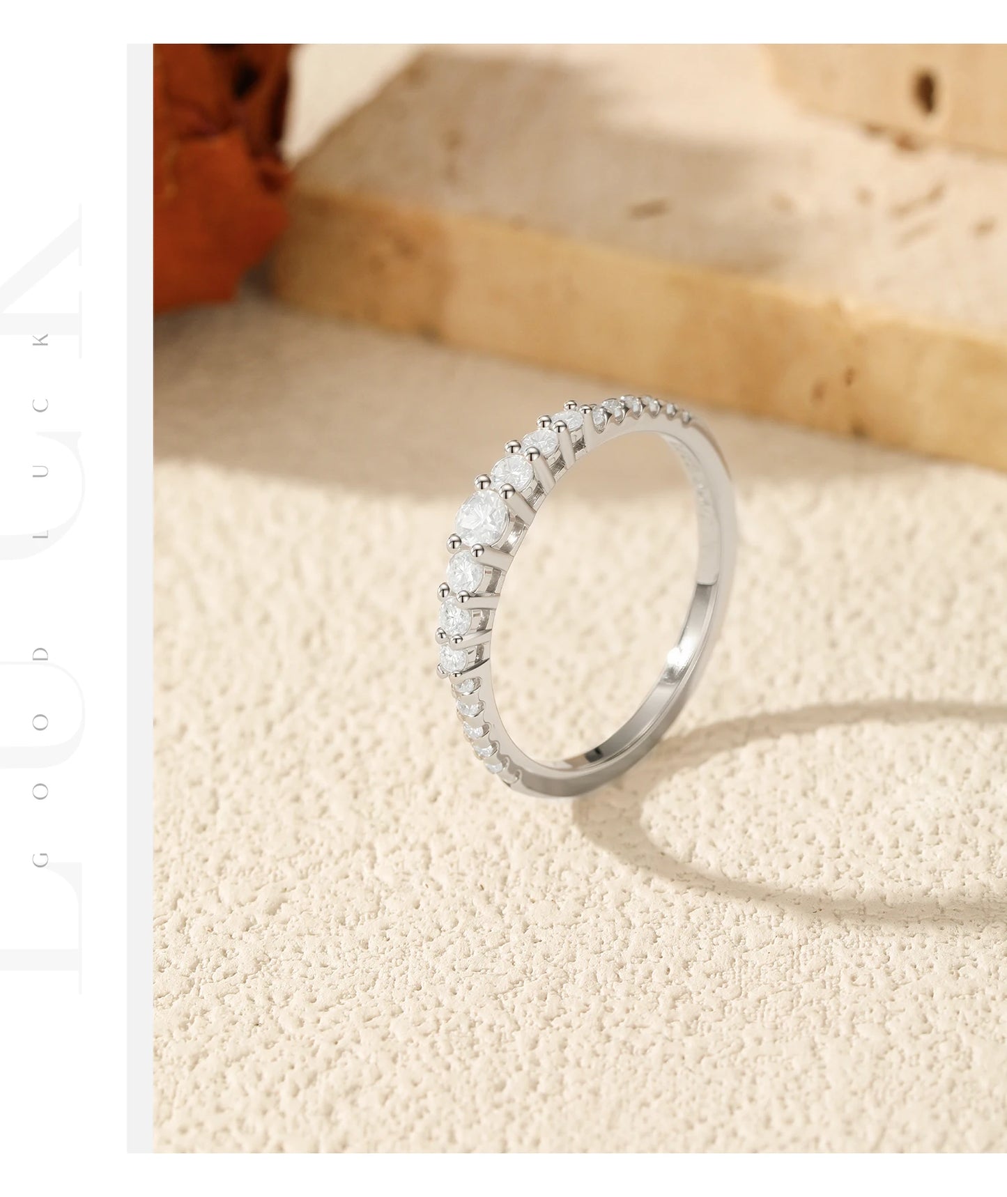 MODIAN Exquisite Round Moissanite Ring 925 Sterling Silver Trendy Wedding Engagement Band Rings For Women Fine Jewelry