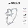 MODIAN Sparkling D Color Moissanite 925 Sterling Silver Rings Irregular Hollow Heart Finger Rings For Women Fine Jewelry