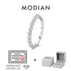 MODIAN D Color Moissanite Round Ring 925 Sterling Silver Sparkling Stacking Slim Band Rings For Women Wedding Fine Jewelry Gifts