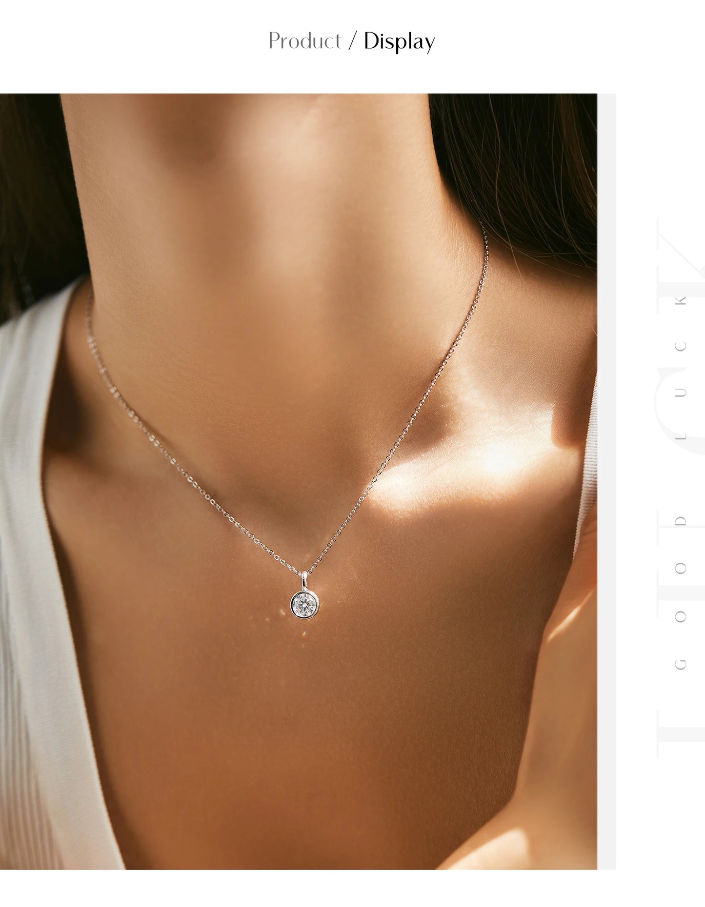 MODIAN 1 Carat D Color Round Bezel Setting Moissanite Pendant Necklace 925 Silver Lab Diamond Women Jewelry With Certificate Box