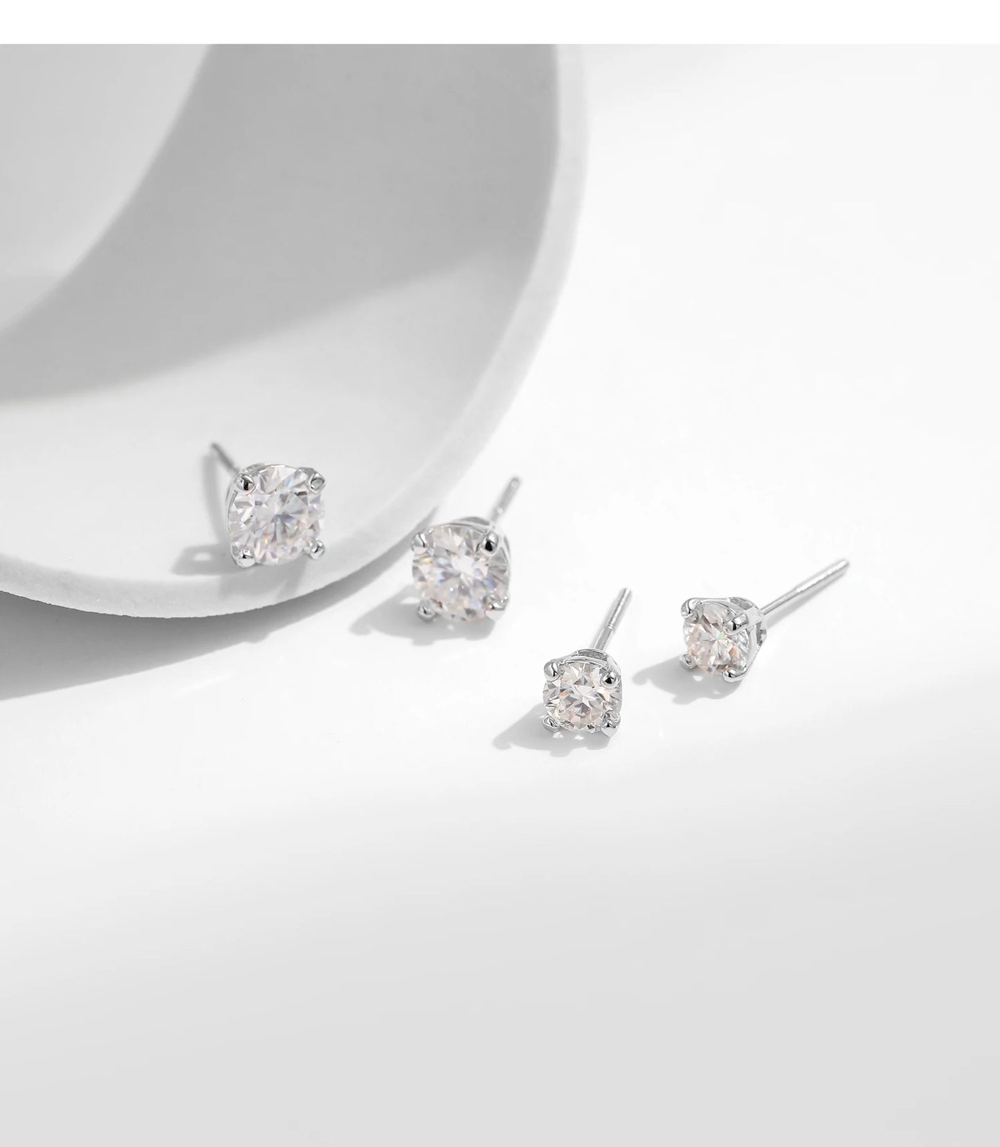 MODIAN D Color 1CT Moissanite Stud Earrings For Women 925 Sterling Silver 0.5CT Dazzling Lab Diamond Wedding Jewelry Gifts