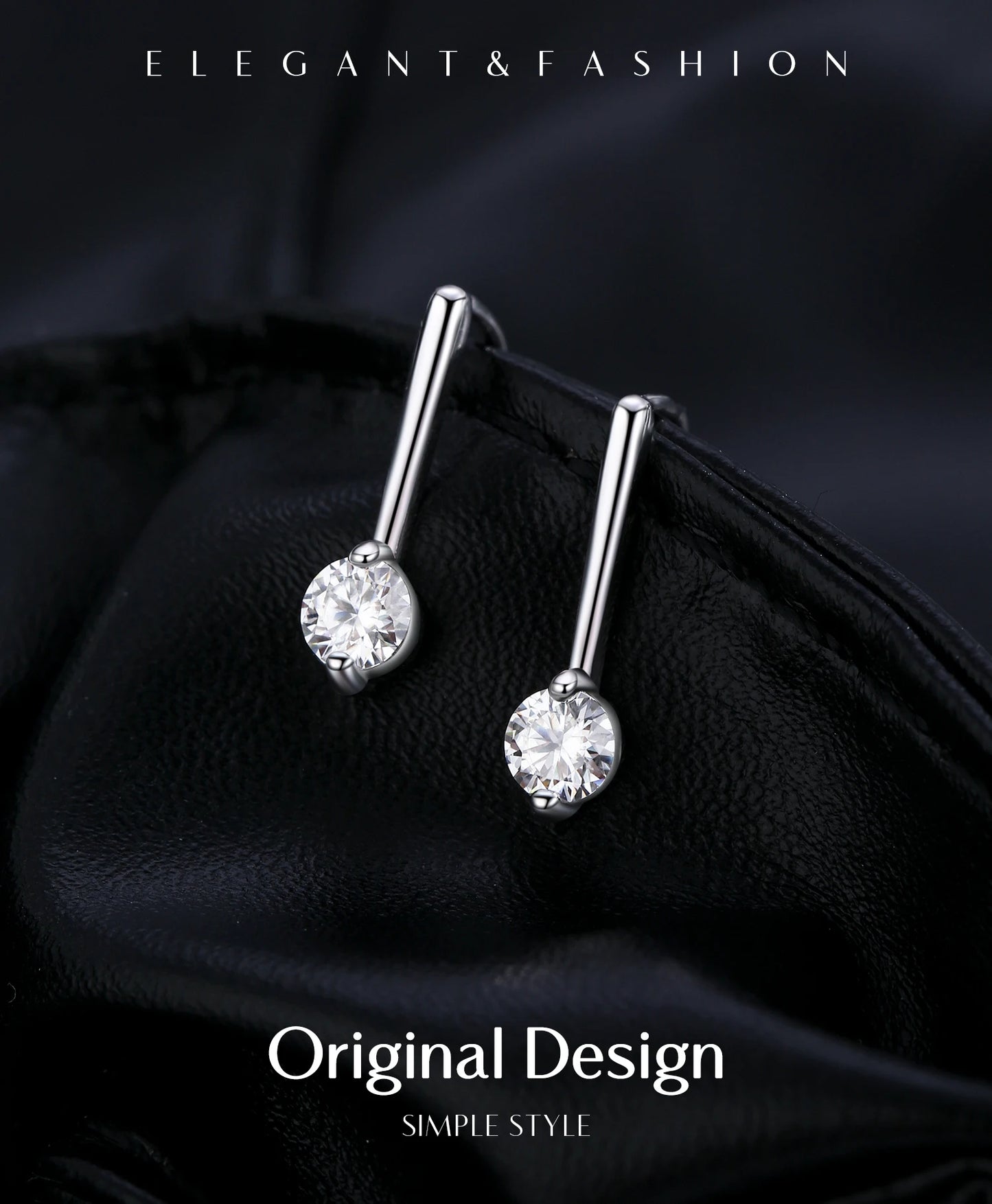MODIAN Sparkling D Color Moissanite Drop Earrings 925 Sterling Silver Classic Geometric Dangle Earrings For Women Fine Jewelry