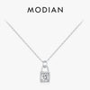 MODIAN 0.5 Carat D Color Moissanite Lock Pendant Necklace For Women 925 Sterling Silver Party Stackable Fine Jewelry With Boxes