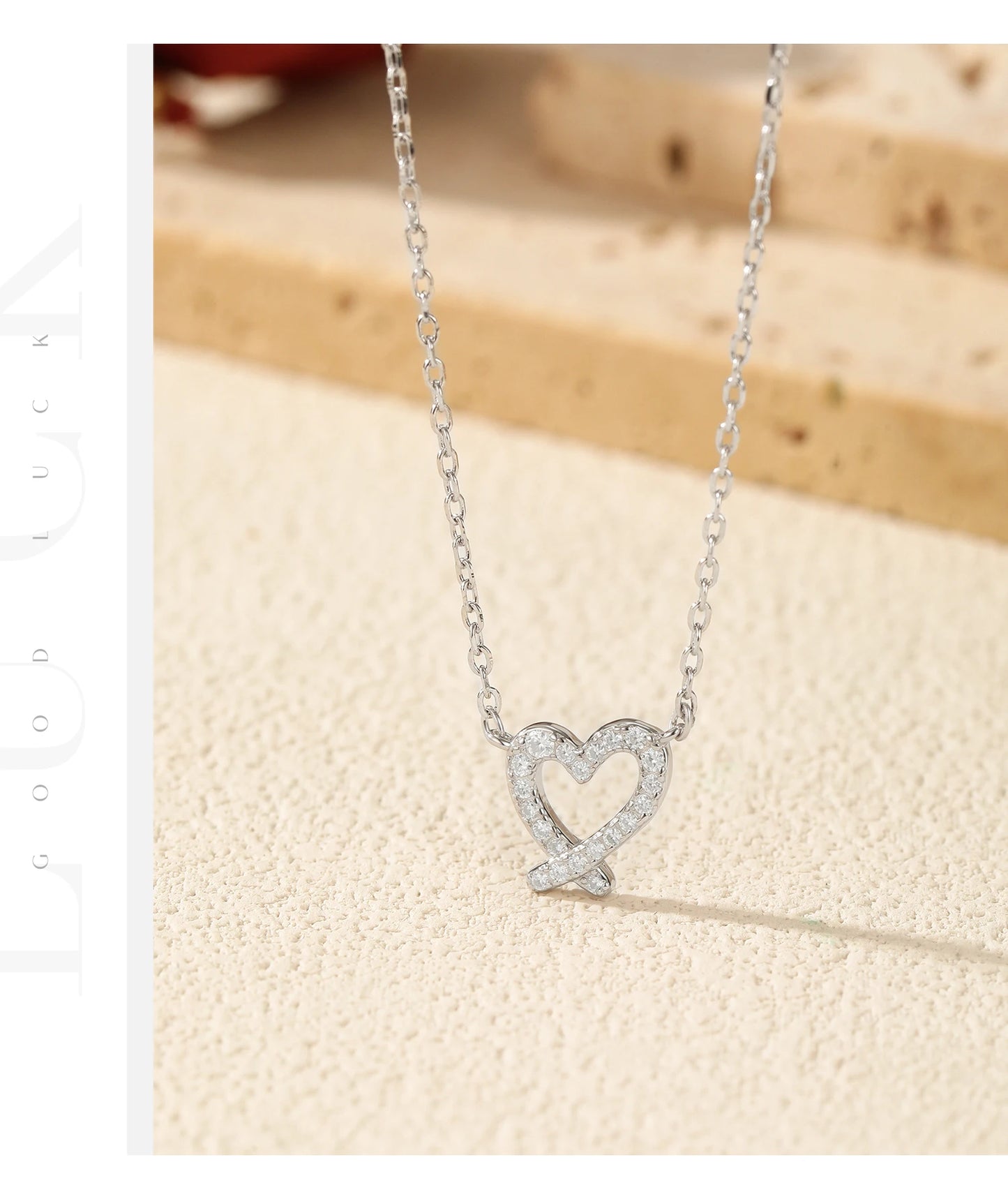 MODIAN D Color Moissanite Necklaces 925 Sterling Silver Exquisite Sweet Irregular Heart Pendant Necklace For Women Fine Jewelry