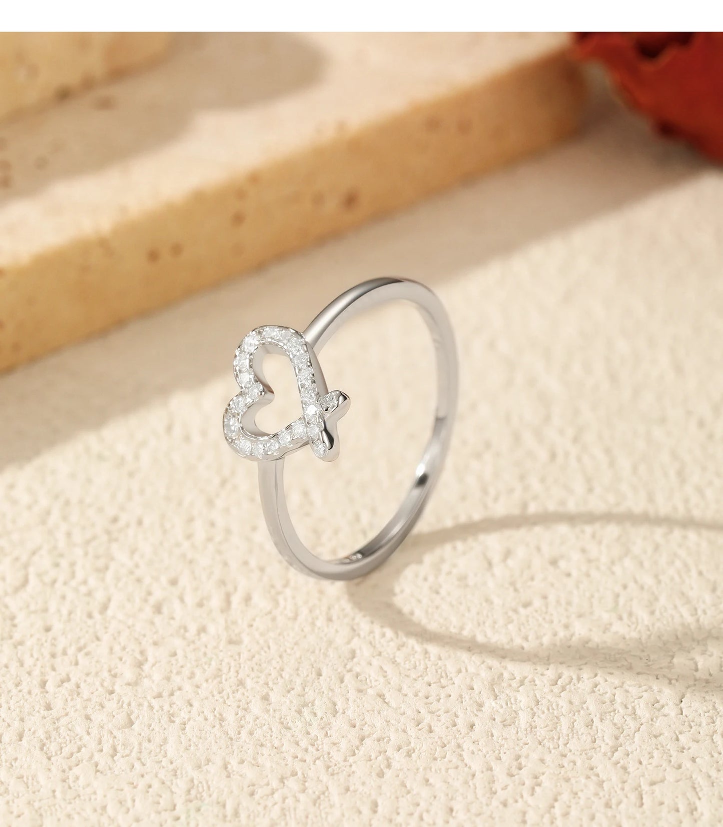 MODIAN Sparkle Moissanite Sets 925 Sterling Silver Sweet Irregular Heart Earrings Ring Bracelet Necklace For Women Jewelry Sets