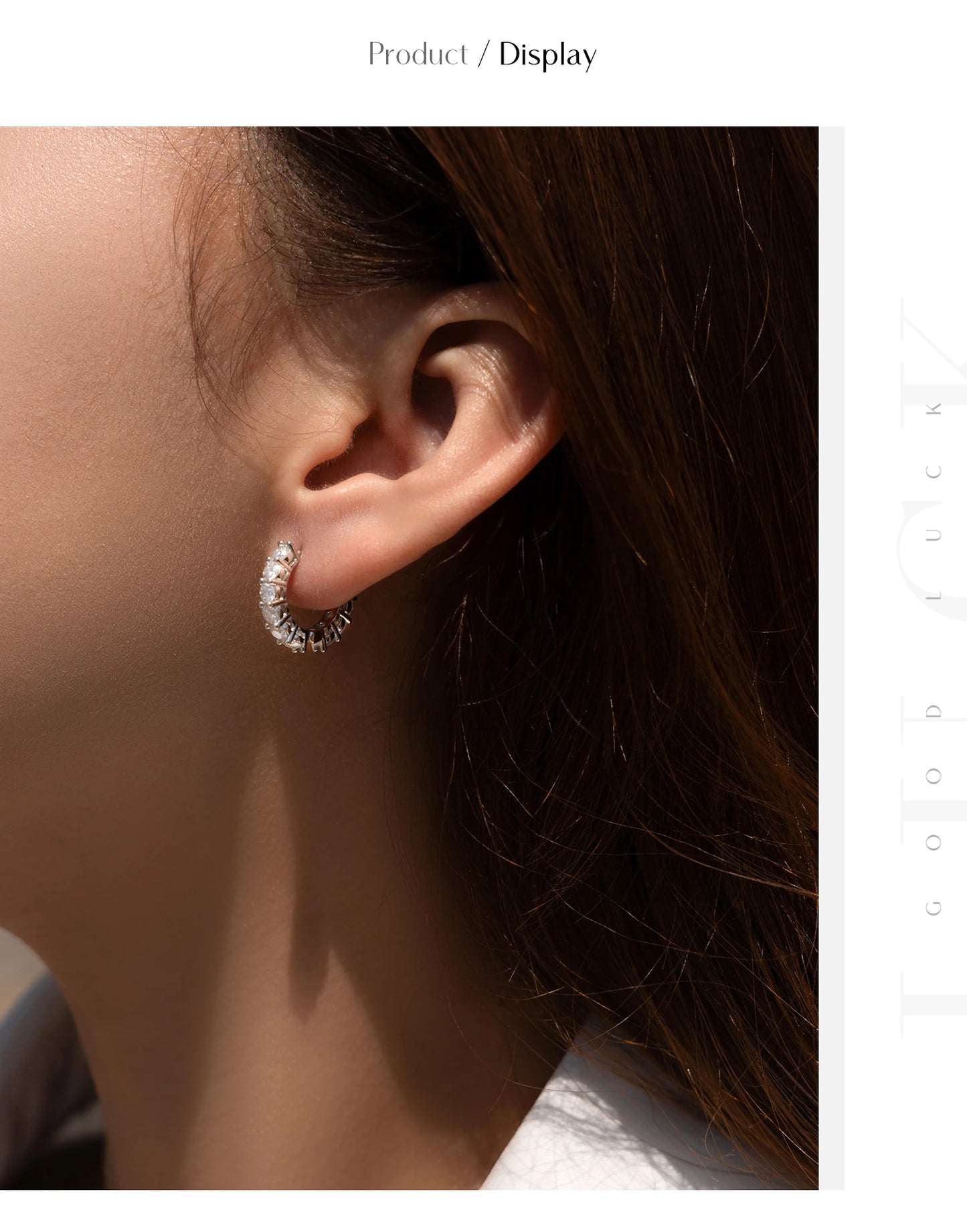 MODIAN D Color Sparkling Moissanite Ear Buckles Lab Diamond 925 Sterling Silver Luxury Hoop Earrings for Women Jewelry Gifts