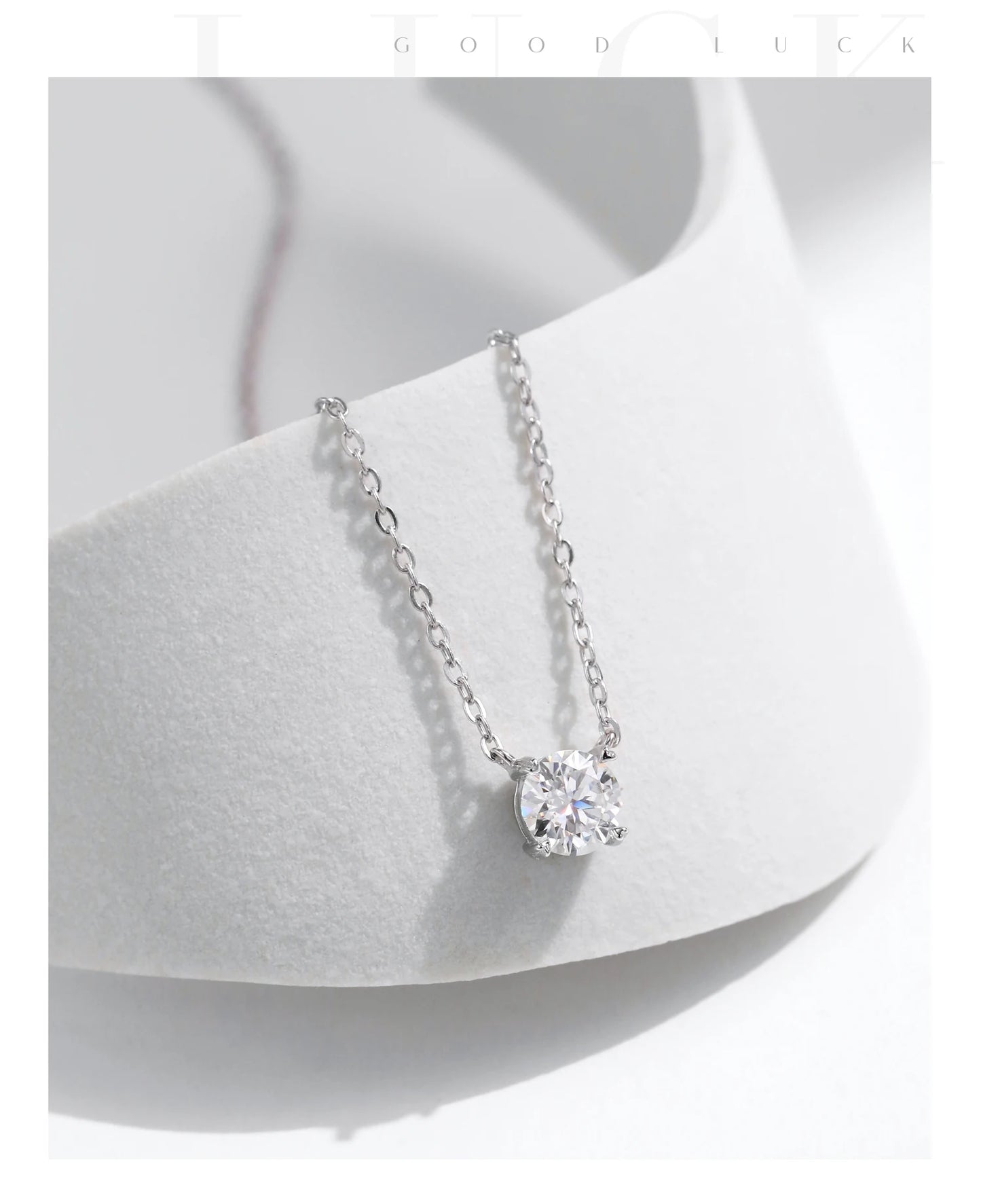 MODIAN Square & Round Halo Moissanite 925 Sterling Silver Pendant Necklace D Color VVS1 Lab Diamond Necklace For Women Jewelry