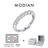 MODIAN D Color VVS1 EX Round Moissanite Ring 925 Sterling Silver Eternity Bands Rings Women Wedding Engagement Luxury Jewelry