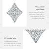 MODIAN Sparkling Rhombus Moissanite Ear Studs 925 Sterling Silver Trendy Stackable Stud Earrings For Women Daily OL Fine Jewelry