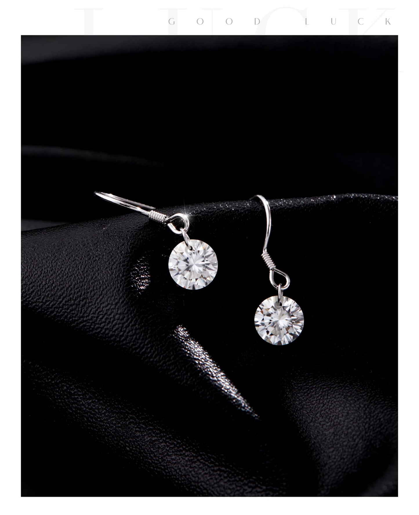 MODIAN 1CT D Color Sparkling Moissanite Hook Earrings 925 Sterling Silver Round Sway Dangle Earrings For Women Fine Jewelry