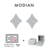 MODIAN Sparkling Rhombus Moissanite Ear Studs 925 Sterling Silver Trendy Stackable Stud Earrings For Women Daily OL Fine Jewelry