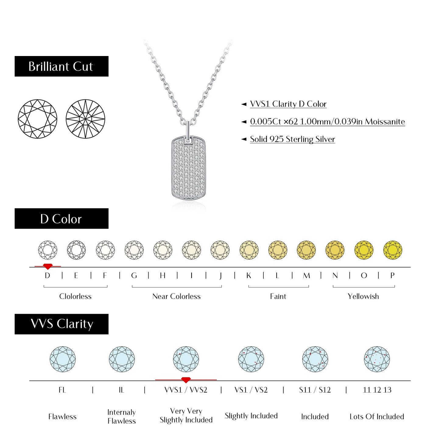 MODIAN D Color Moissanite Rectangle Brand Necklace 925 Sterling Silver Trendy Stackable Pendant Necklaces For Women Fine Jewelry