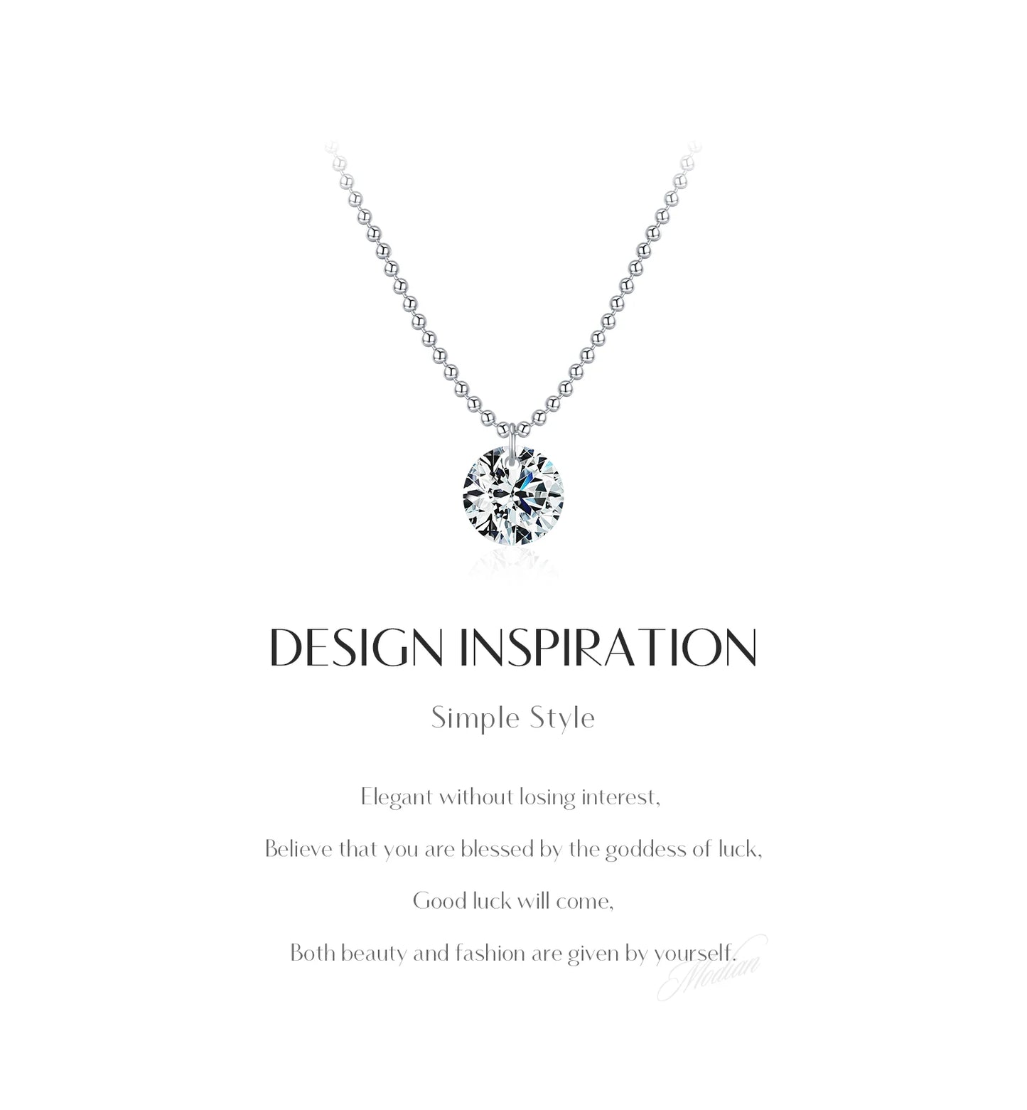 MODIAN D Color Moissanite Necklaces 925 Sterling Silver Trendy Beads Necklace Stackable Pendant Necklace For Women Fine Jewelry