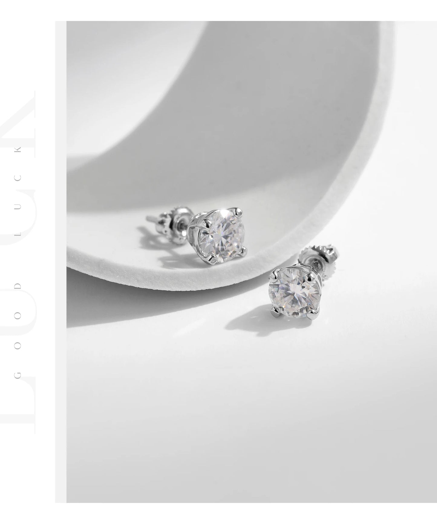 MODIAN D Color 1CT Moissanite Stud Earrings For Women 925 Sterling Silver 0.5CT Dazzling Lab Diamond Wedding Jewelry Gifts