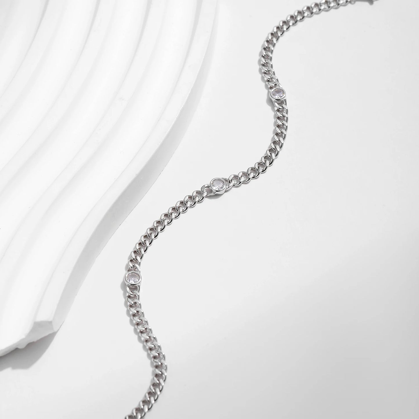 MODIAN White Gold Plated D Color Round Moissanite Twisted Bracelet 925 Sterling Silver VVS1 Dainty Adjustable Jewelry Gifts