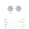 MODIAN Sparkling VVS1 D Color Moissanite Stud Earrings 925 Sterling Silver Classic Flowers Earrings For Women Fine Jewelry Gift