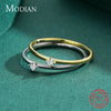 MODIAN Exquisite D Color Round Moissanite Finger Rings 925 Sterling Silver Classic Twinkling Wedding Jewelry For Women Gifts
