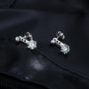 MODIAN D Color VVS1 Round Teal Moissanite Ear Climbers 925 Sterling Silver Luxury Trendy Stud Earrings For Women Fine Jewelry