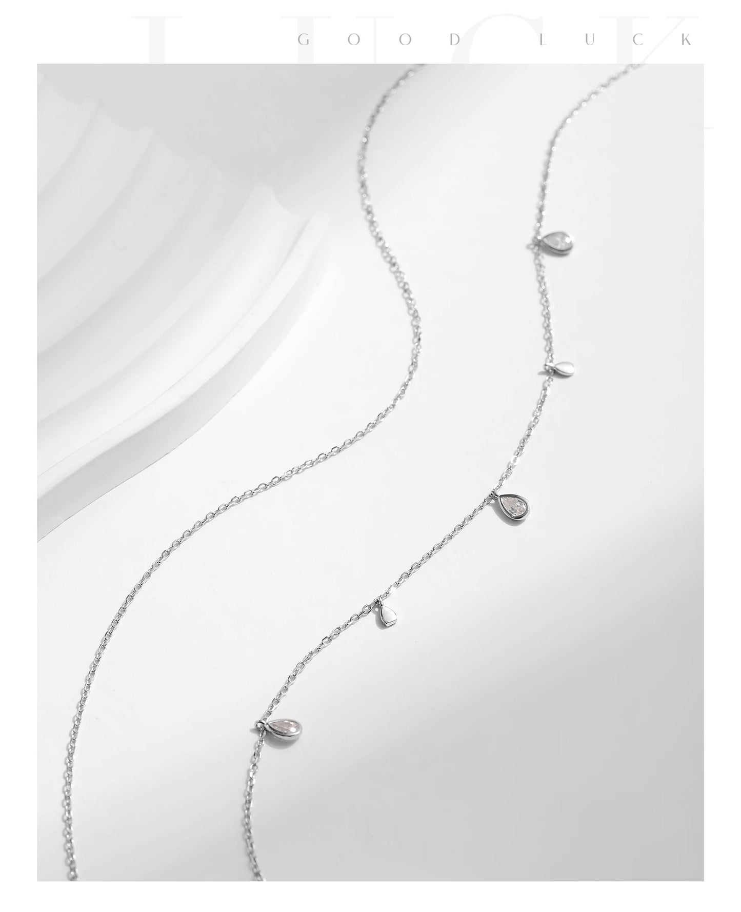 MODIAN Pear Shape Moissanite Pendant Necklace 925 Sterling Silver Double Layer Necklaces For Women Luxury Wedding Jewelry