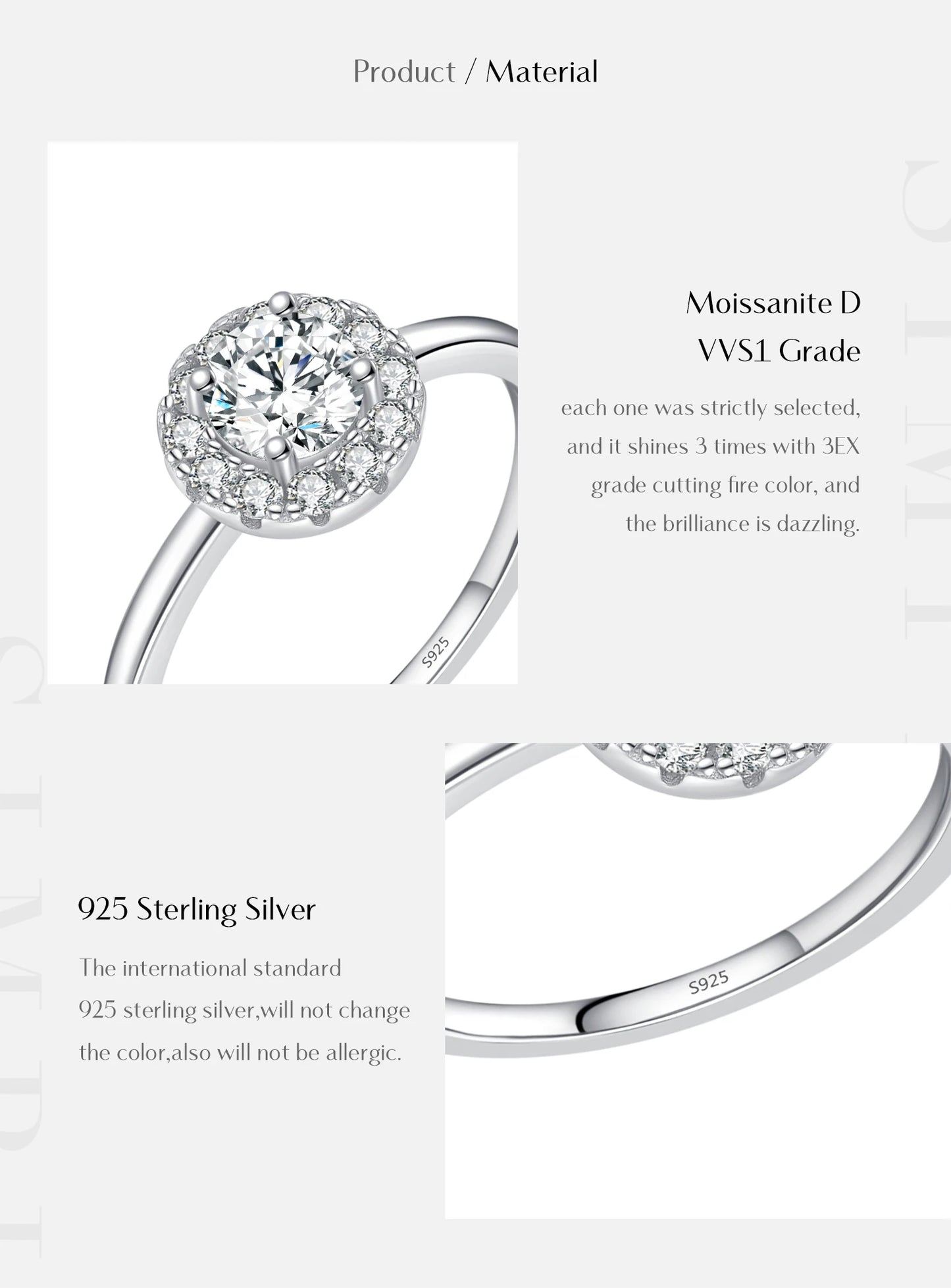 MODIAN Moissanite 925 Sterling Silver Fashion Luxury Round Necklace Stud Earrings Ring For Women Wedding Fine Jewelry Se