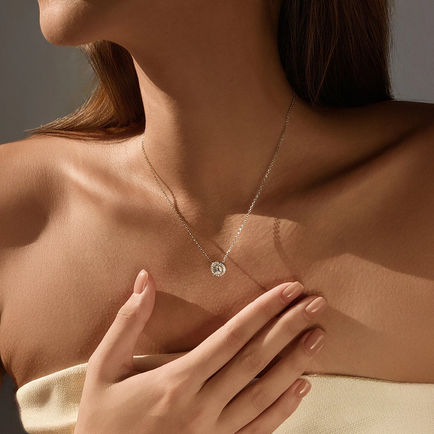 MODIAN Classic Moissanite Link Chain Necklace 925 Sterling Silver Wedding Anniversary Pendant Necklace For Women Fine Jewelry