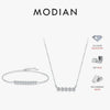 MODIAN D Color Moissanite Link Chain Pendant Necklace 925 Sterling Silver Trendy A Row Round Bracelet For Women Fine Jewelry Set