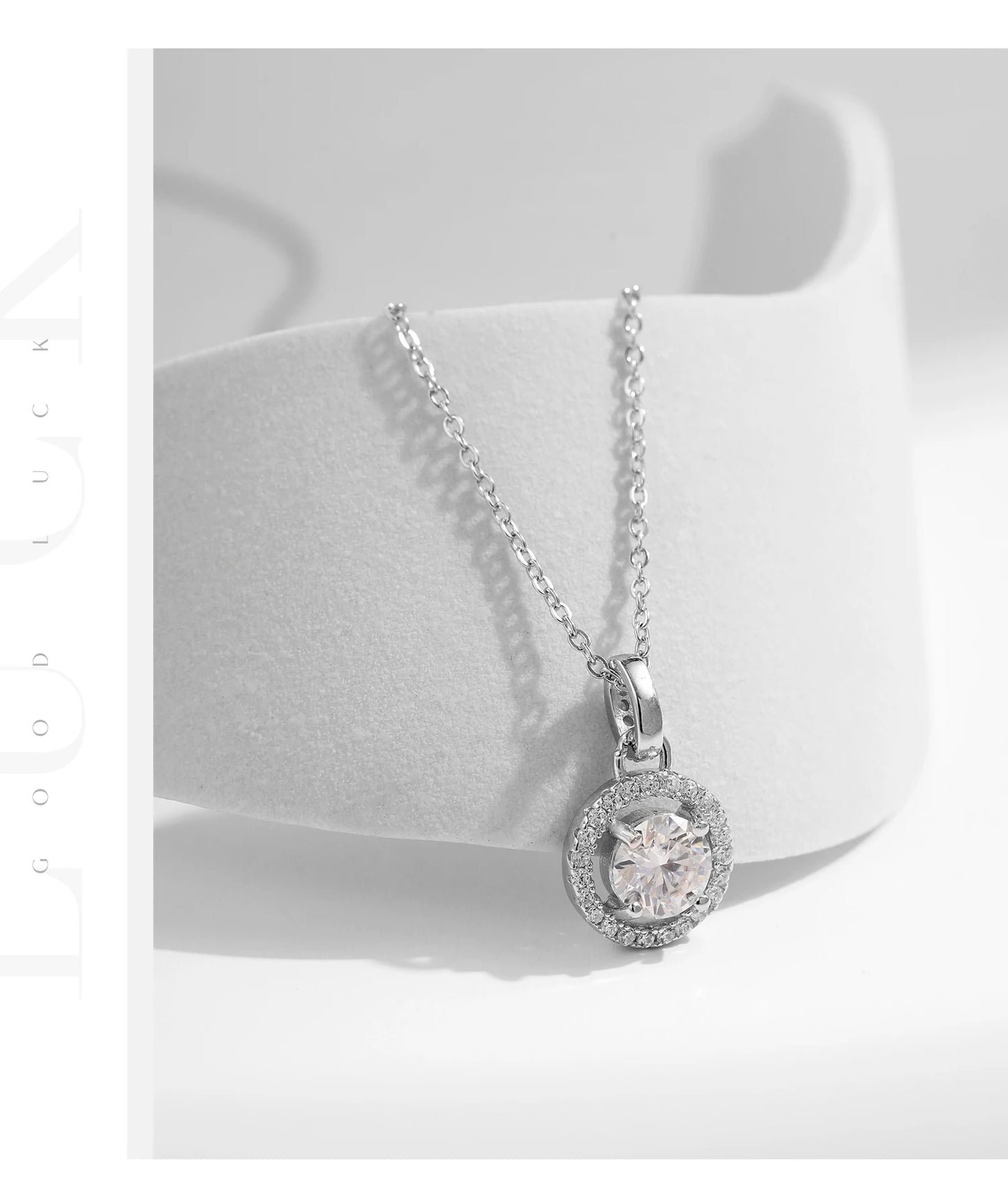 MODIAN 1 Carat D color Moissanite Pendant Necklace For Women 925 Sterling Silver Wedding Bridal Fine Jewelry With Certificate