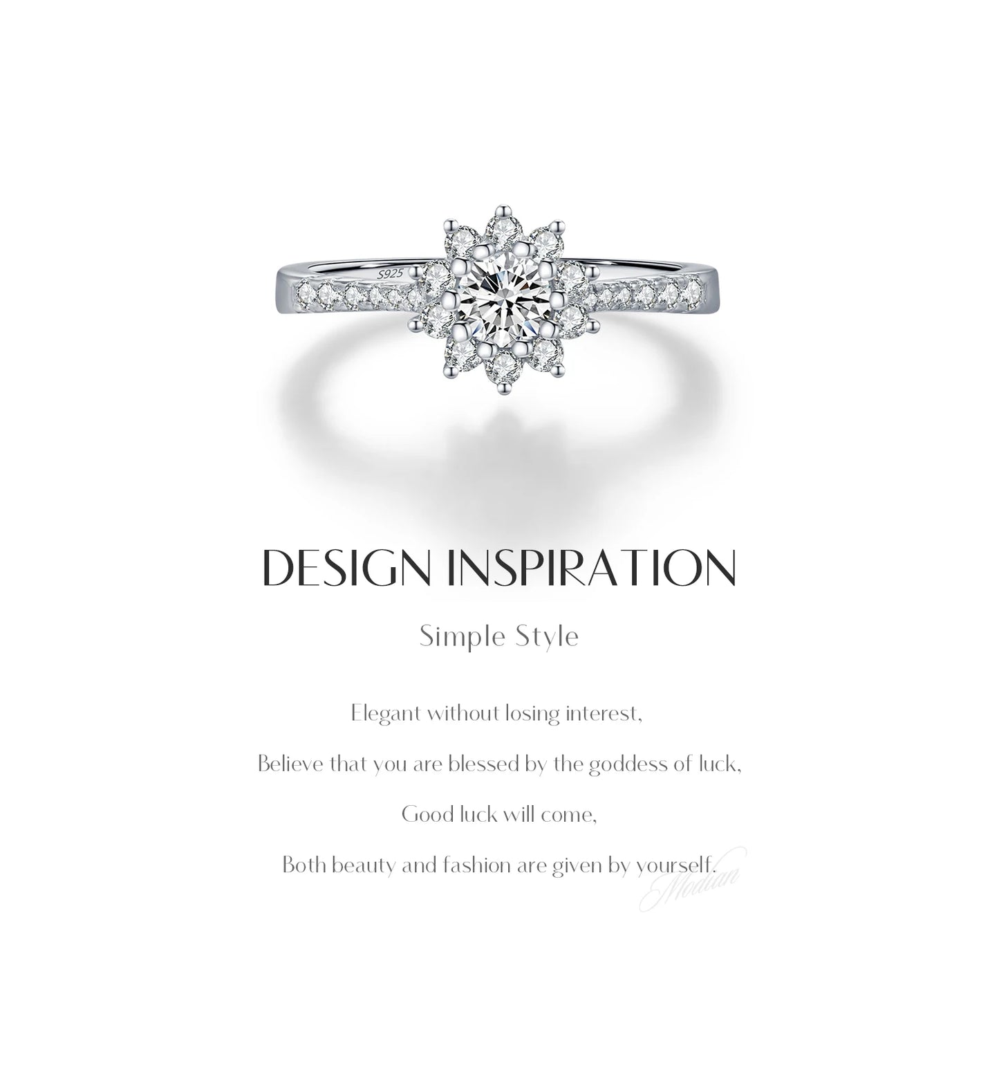 MODIAN D Color Moissanite Luxury Halo Rings 925 Sterling Silver Sparkling Wedding Engagement Rings For Women Fine Jewelry