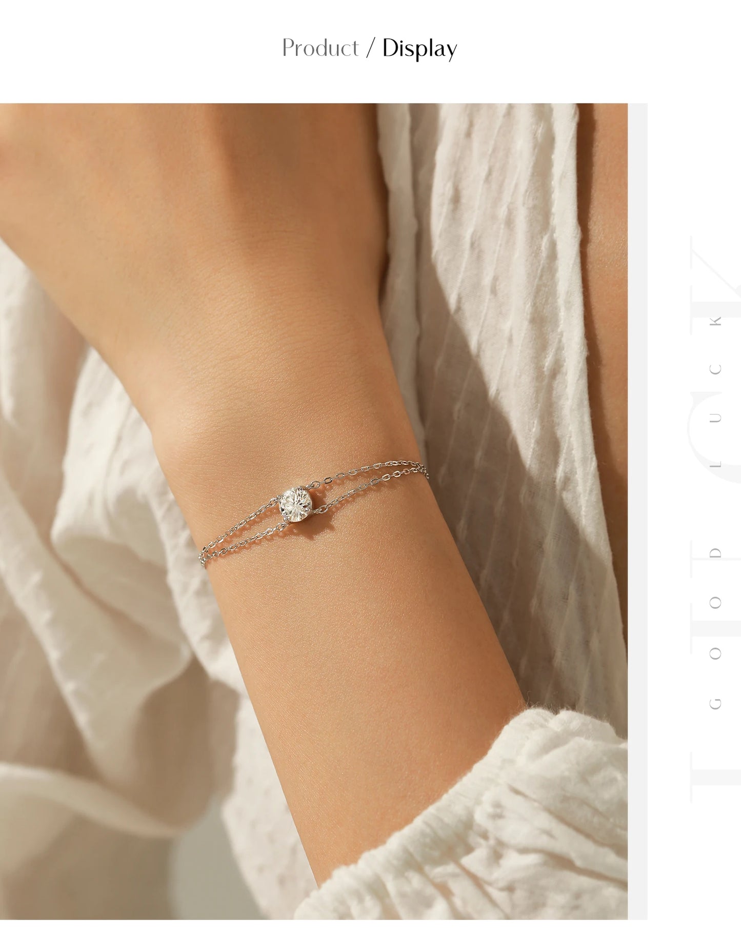 MODIAN 1CT D Color Moissanite Bracelet 925 Sterling Silver Delicate Double Layer Bracelets For Bridal Wedding Fine Jewelry Gifts