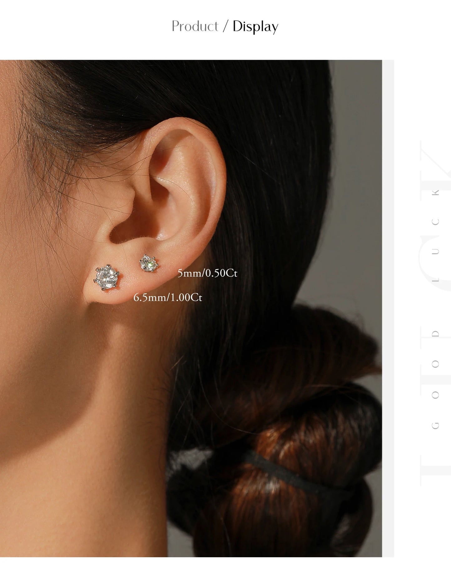 MODIAN 1 Carat D Color Moissanite Stud Earrings 925 Sterling Silver Sparkling Wedding Platinum Plated Fine Jewelry For Women