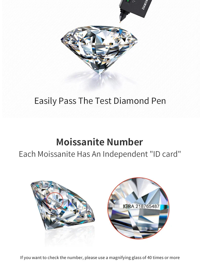 Modian Moissanite 1CT 2CT D Color VVS1 EX Luxury Stud Earrings 925 Sterling Silver Sparkling Earrings For Women Wedding Jewelry