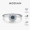 MODIAN D Color Gray Moissanite Rings 925 Sterling Silver Fashion Sparkle Square Halo Ring For Women Wedding Fine Jewelry Gift