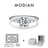 MODIAN 1.0CT Round Moissanite Ring D Color Lab Diamond Classic 925 Sterling Silver Wedding Engagement Band Jewelry For Women