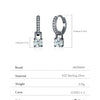MODIAN 0.5Ct D Color Light Green Moissanite Swing Hoop Earrings 925 Sterling Silver Black Punk Ear Buckles for Women Jewelry