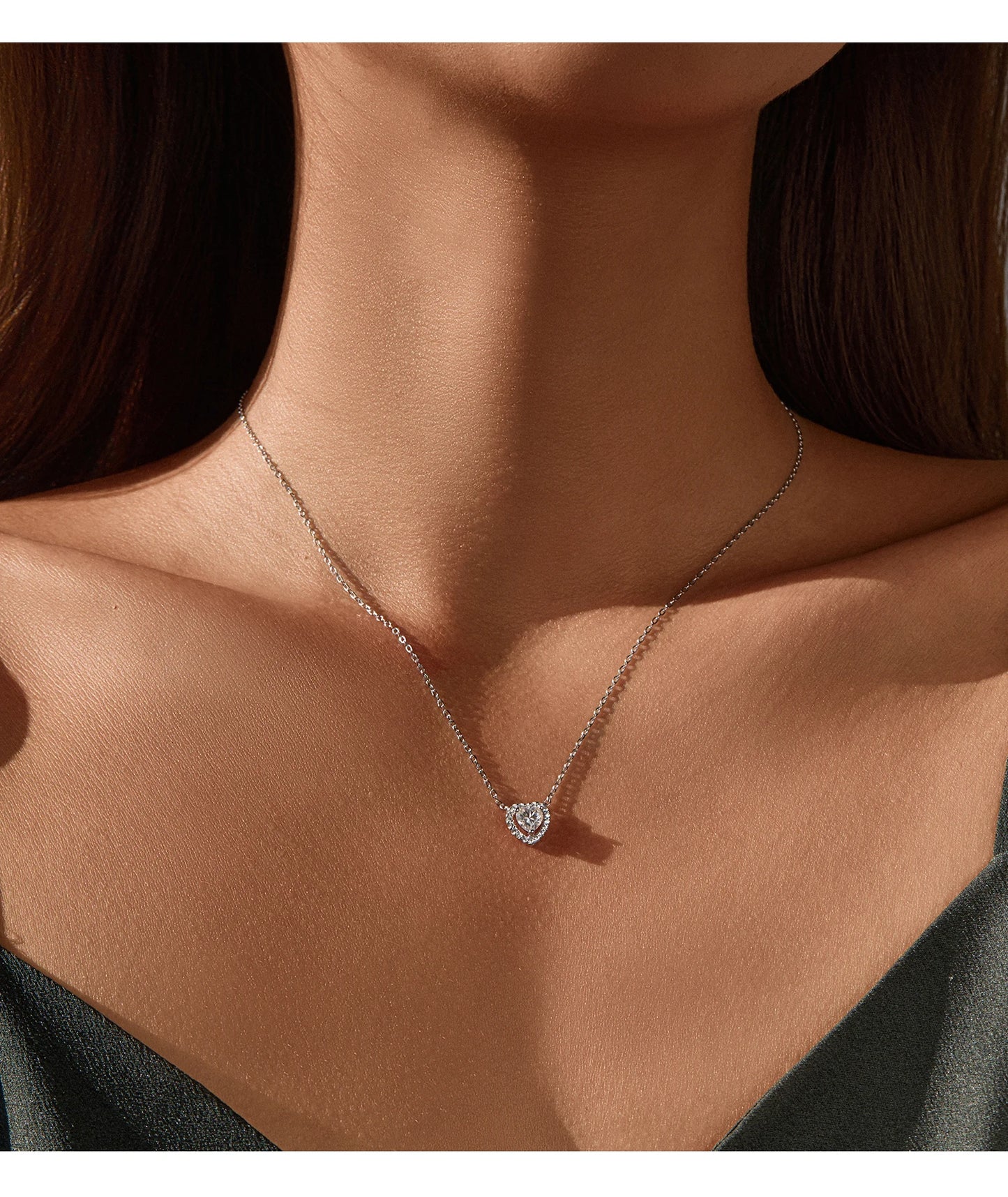 MODIAN Heart Moissanite Wedding Set 925 Sterling Silver Luxury Halo Earring Sparkle Rings Necklace For Women Bridal Jewelry