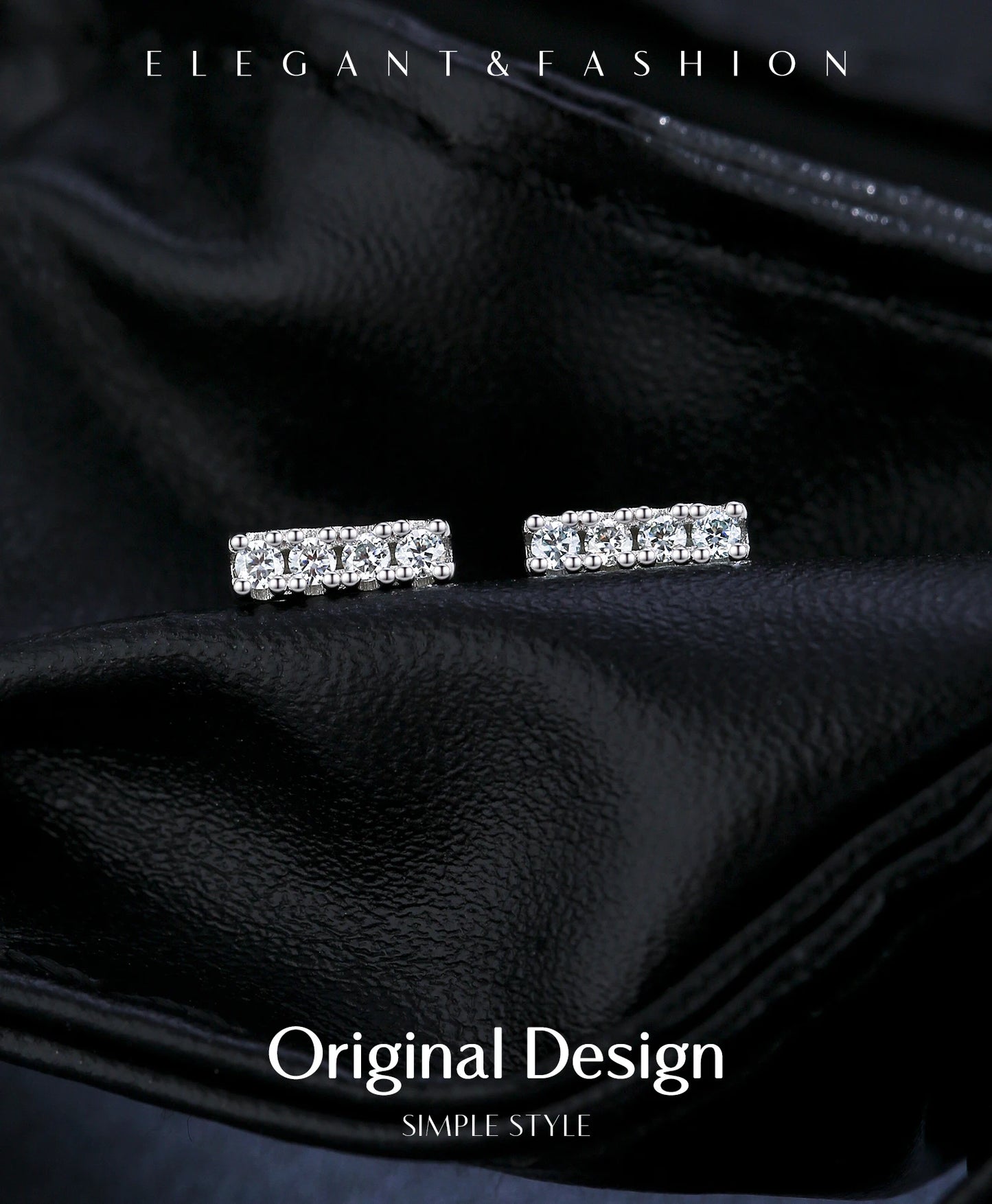 MODIAN D Color Moissanite Minimalism Stud Earrings 925 Sterling Silver Stackable Fashion Earrings For Women Vacation Jewelry