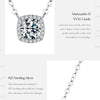 MODIAN 1 Carat Square Cushion Cut Halo Moissanite Pendant Necklace For Women 925 Sterling Silver Dazzling Wedding Bridal Jewelry