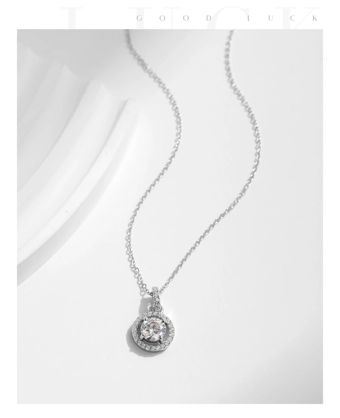 MODIAN 1 Carat D color Moissanite Pendant Necklace For Women 925 Sterling Silver Wedding Bridal Fine Jewelry With Certificate