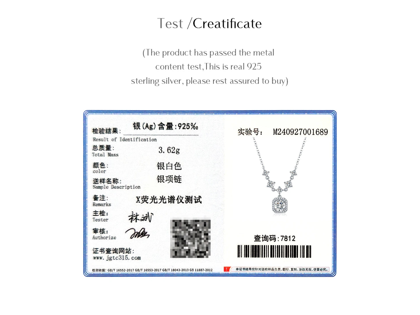 MODIAN 1CT D Color Moissanite Necklace 925 Sterling Silver Luxury Halo Charm Pendant Necklace For Women Bridal Wedding Jewelry